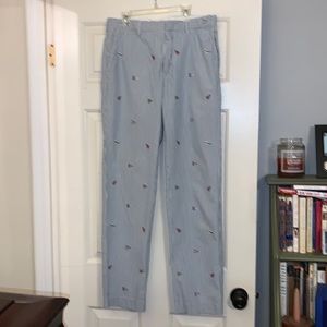 Polo by Ralph Lauren seersucker embroidered pants